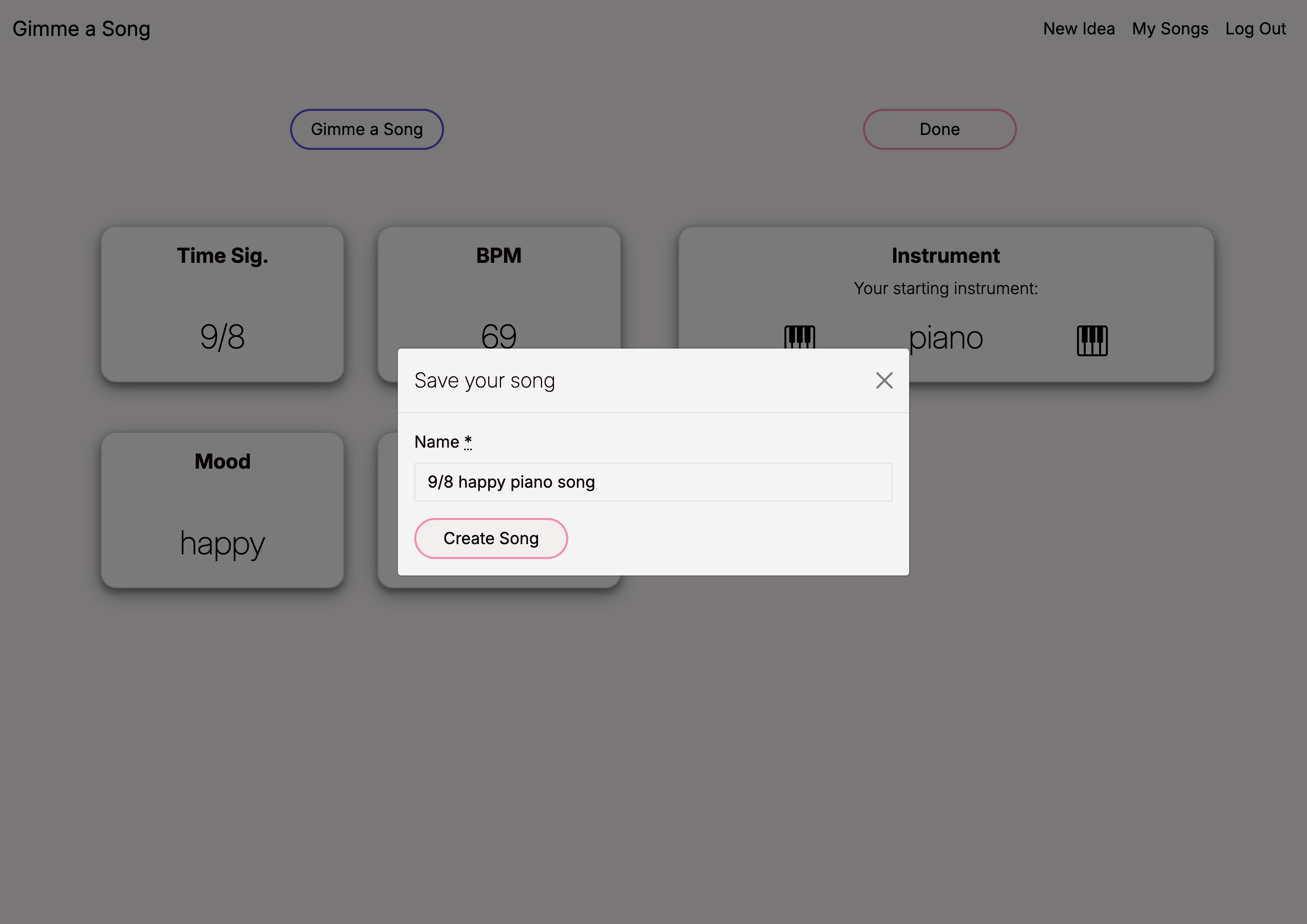 gimme a song save page